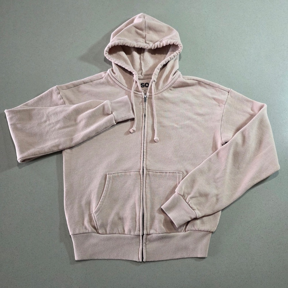 SO The Favorite Full-Zip Hoodie Pink Womens Small Casual Fleece Sweatshirt